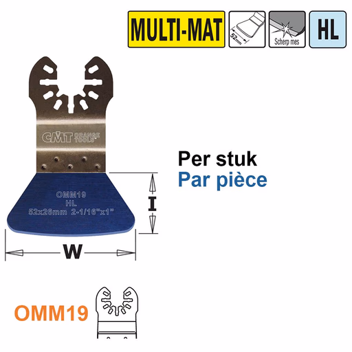 HL stabiele spatel/ schraper voor alle materialen, 52mm I=26mm · OMM19-X1