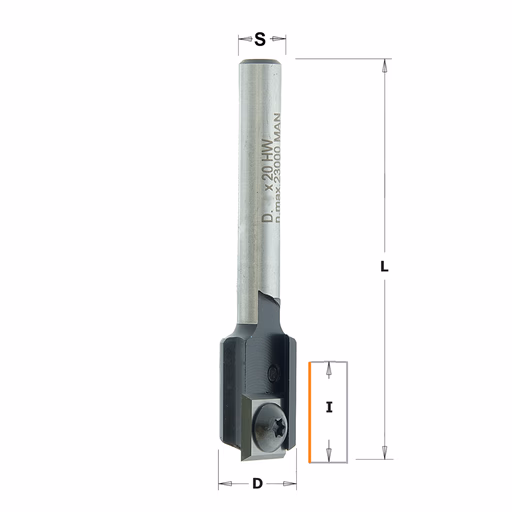 Rechte bovenfrees met WPL-mes, HWM D=24mm S=8mm L=70mm I=20mm