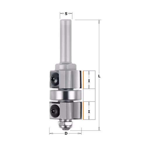 Rechte bovenfrees met WPL-mes, HWM D=22mm S=8mm L=70mm I=12mm