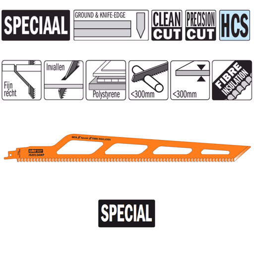 Reciprozaagblad HCS x 1,5mm L=400mm I=380mm