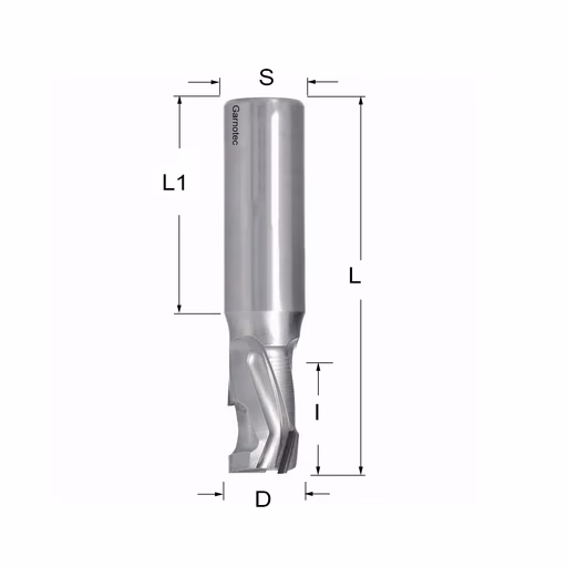 Diamantfrees PCD Z1+1 D=18mm L=97mm I=35mm (4 PCD+1 HM)