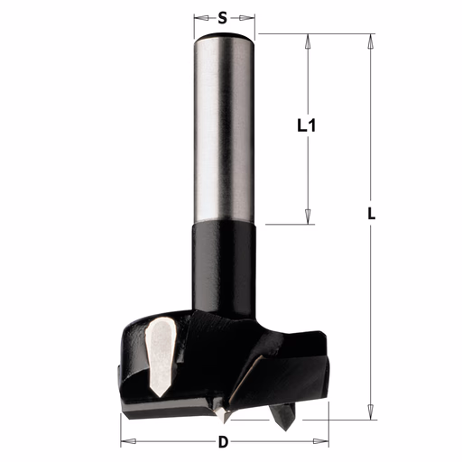 Cilinderkopboor D=35, rechts S=8mm L=57mm L1=30mm