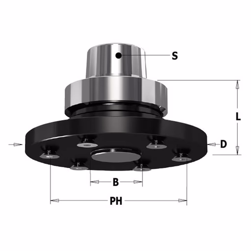 Precisie-zaaghouder met HSK-F63 kolf D=110mm L=40mm
