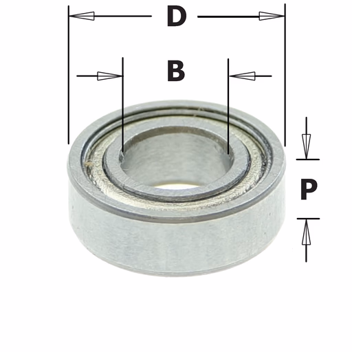 Standaard kogellager D=9,5mm B=4,76mm P=3,2mm