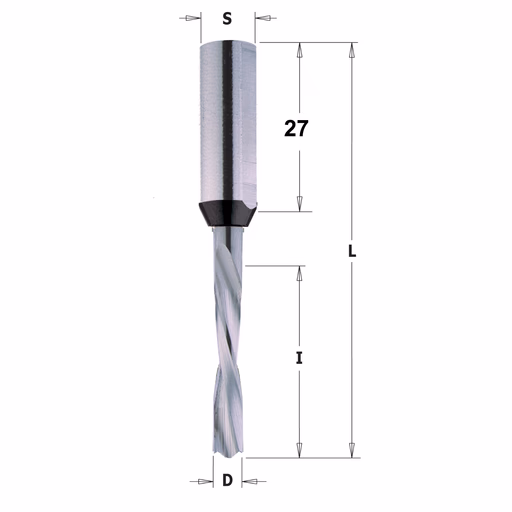 Drevelboor, links D=6mm L=70mm L1=31,5mm I=30mm