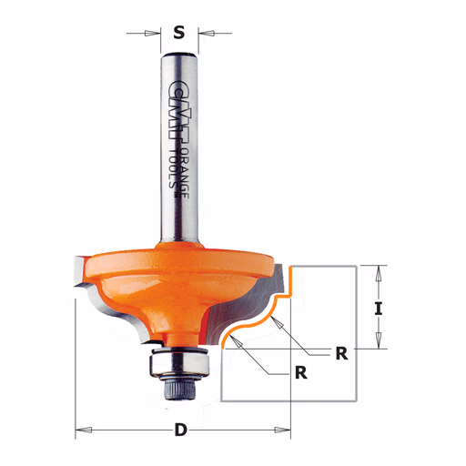 Profielfrees met kogellager, HW D=34,2mm L=53mm I=13mm R=3,6mm · 747.325.11