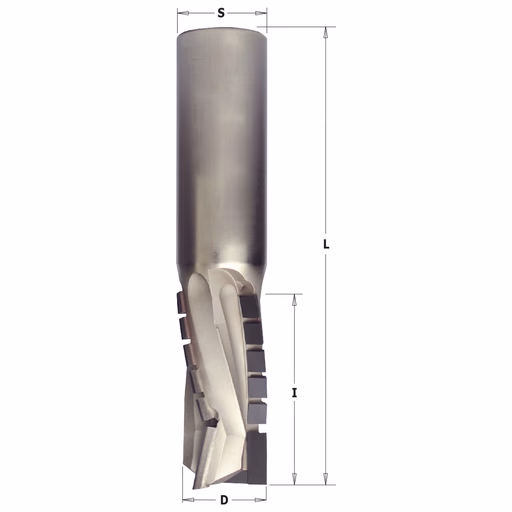 Diamant frees met met scherende snij-plaketten positief D=22mm S=25mm L=110mm I=45mm