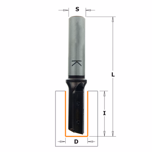 Rechte groeffrees, HWM D=12,7mm L=80mm I=30mm