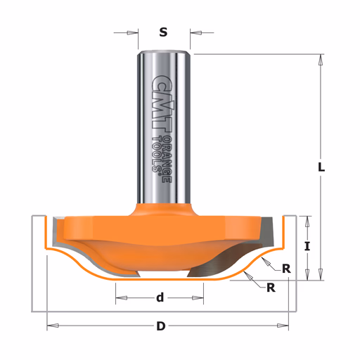Horizontale bossingfrees zonder kopse lager, HW D=50mm L=52,1mm I=14mm