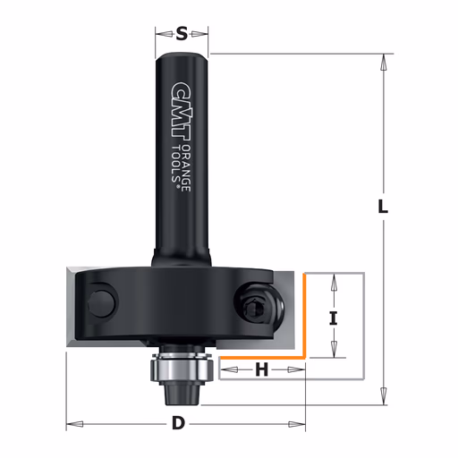 Rabatfrees, HWM D=34,9mm S=8mm L=54mm H=9,5mm