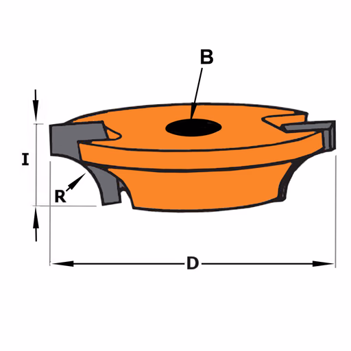 Schijffrees voor laterale sleuven, HW D=44mm I=12,7mm