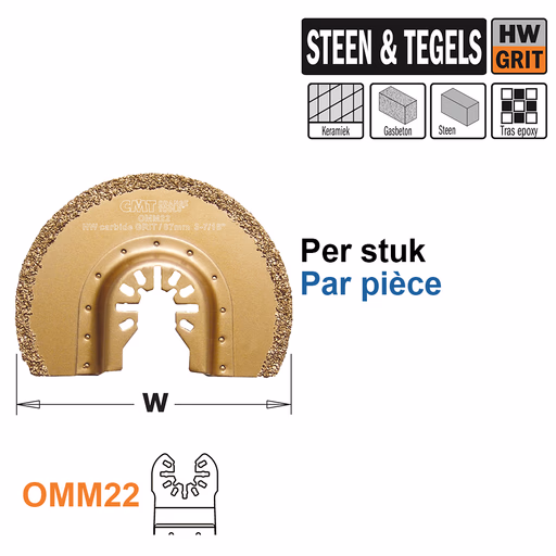 Ronde HW grit multitoolzaagblad 87mm · OMM22-X1