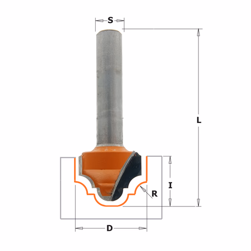 Profielfrees, HW D=19mm S=6mm L=53mm I=12mm