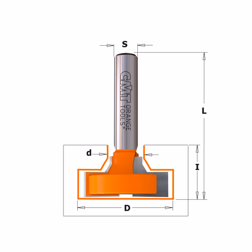 Frees voor T-sleuven, HW. D=28mm L=56,3mm I=13,5mm