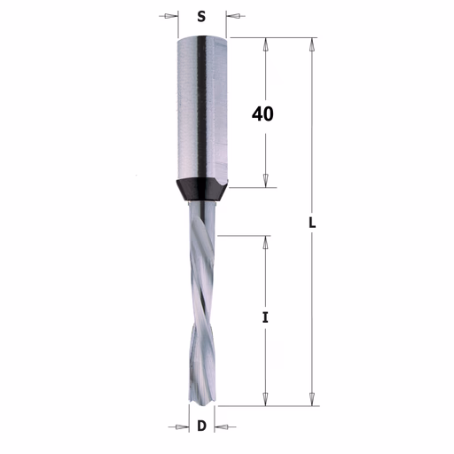 Drevelboor, links D=3mm L=70mm L1=43,5mm I=18mm
