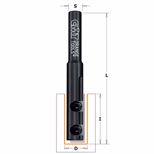 Rechte groeffrees, HWM D=12mm S=8mm L=79mm I=29,5mm
