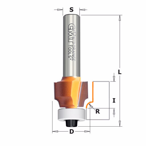 Holle radiusfrees zonder opstaande kant, HW D=16,7mm L=53mm I=12,7mm R=2mm · 738.167.11