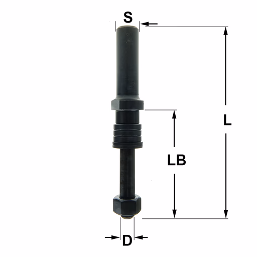 Spindel voor rechthoekige verbindingsfrees S=12mm L=97mm · 924.130.00