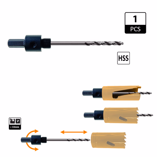 Klokboorhouder voor diameters < 32mm