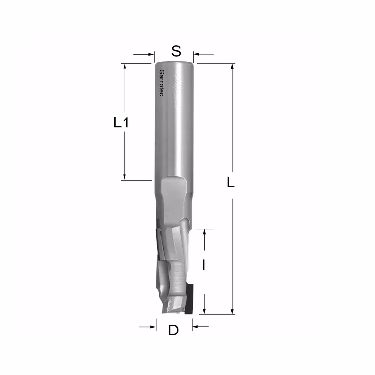 Diamantfrees PCD Z1+1 D=12mm L=73mm I=25mm (3 PCD+1 HM)
