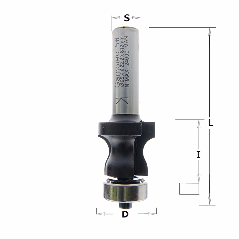 Profielfrees met metalen kogellager, HW I=22,2mm