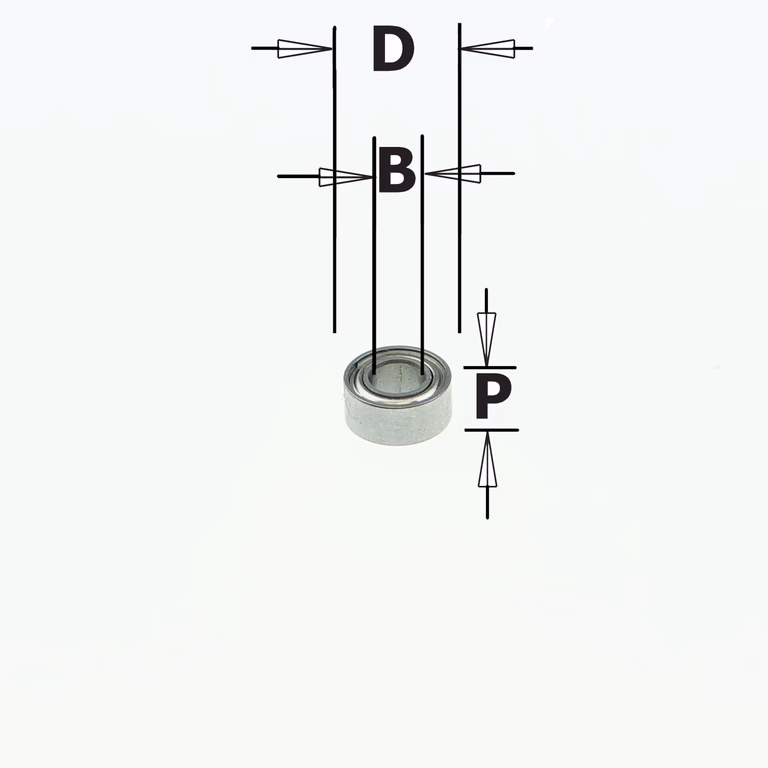 Standaard kogellager D=6,35mm B=3,17mm P=2,8mm