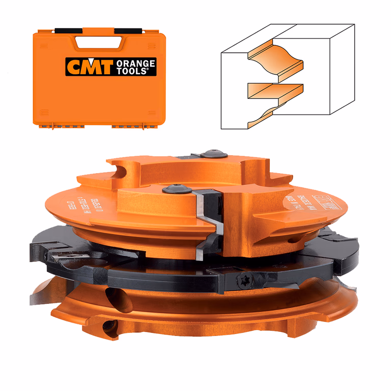 Dubbele profiel-/contraprofielfrees met WPL-messen D=132mm B=30mm Hd=41mm
