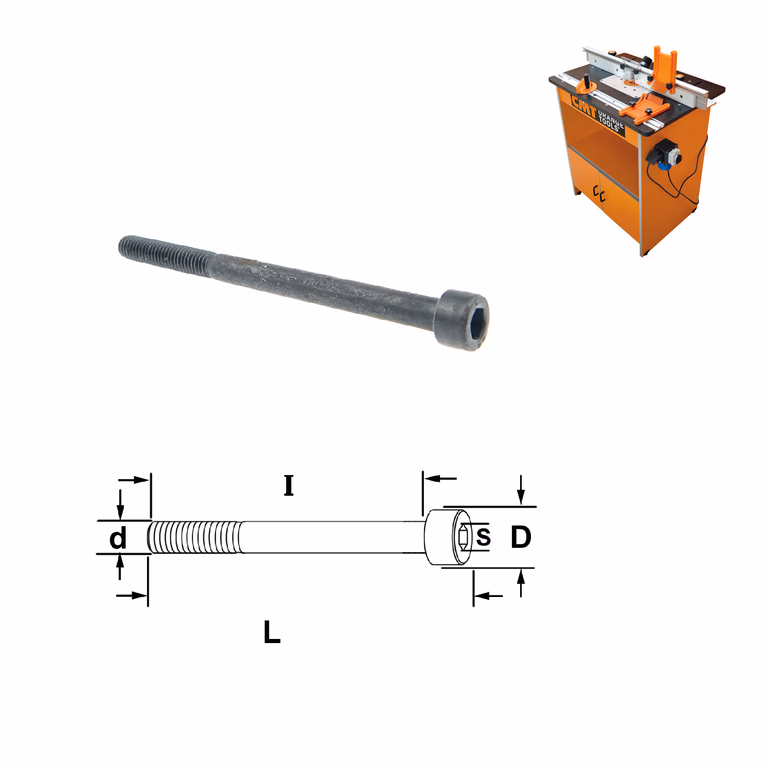 Inbusbout met ronde kop (industr. freestafel) D=10mm S=5mm
