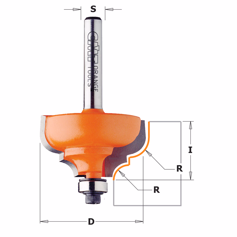 Profielfrees met kogellager, HW D=28,7mm L=54mm I=13mm R=4mm · 745.287.11