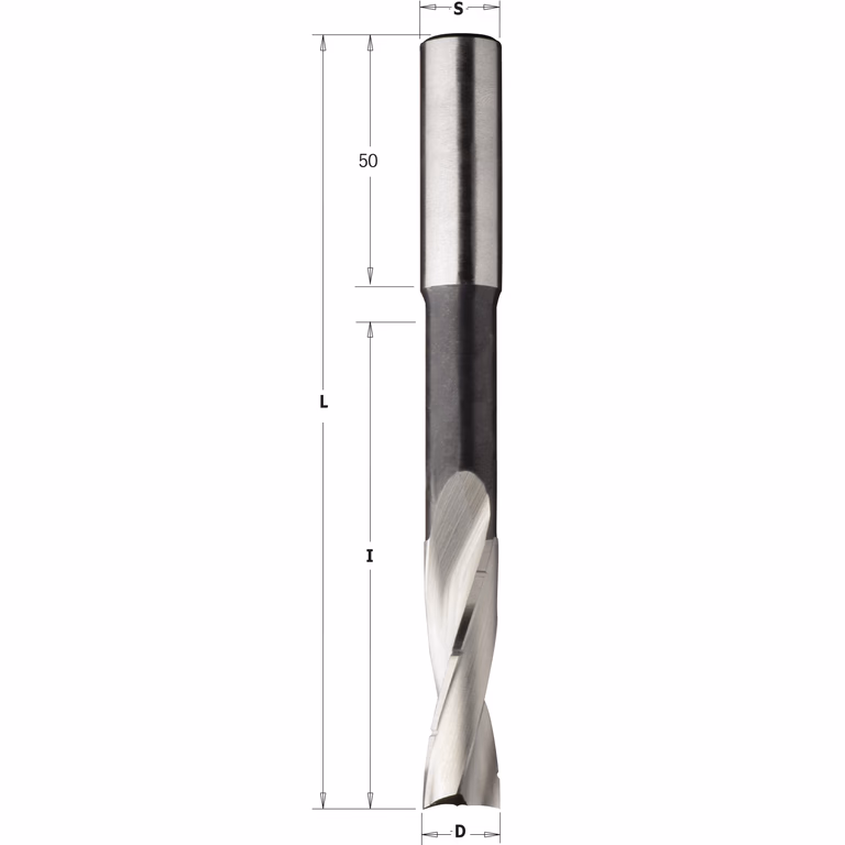 Gespiraliseerde langgatboor, rechts D=12mm S=16mm L=150mm I=90mm