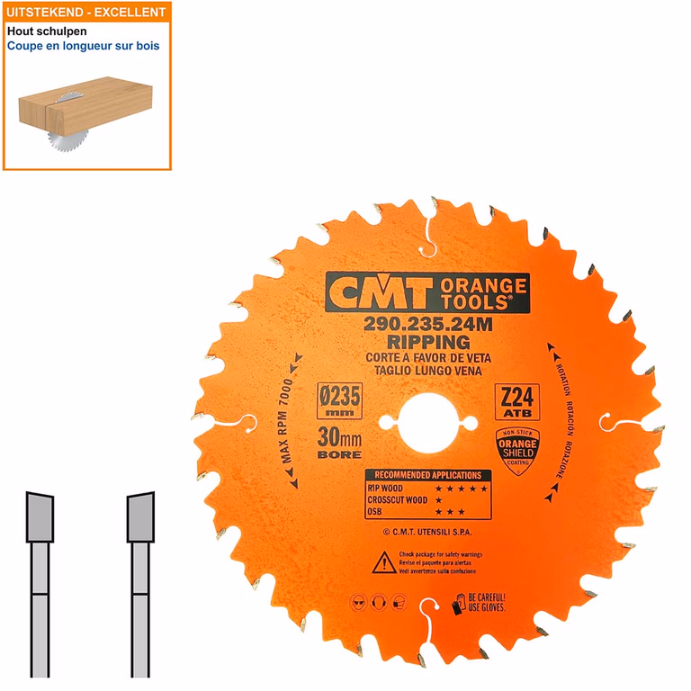Schulpzaag voor draagbare machines D=235mm B=30mm K=2,8mm P=1,8mm
