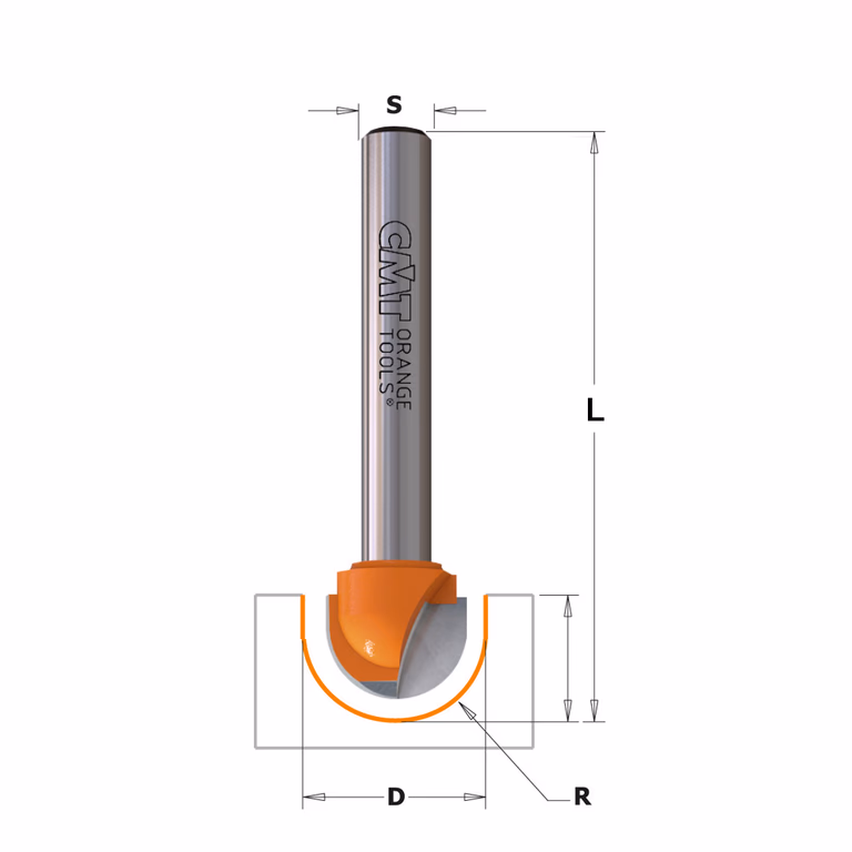 Bolle radiusfrees, HW D=9,5mm L=51mm I=6,4mm R=4,75mm · 914.095.11