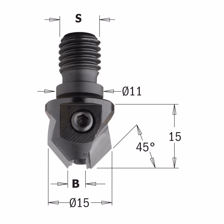Verzinker met schroefdraad aansluiting, rechts S=M10 B=4mm
