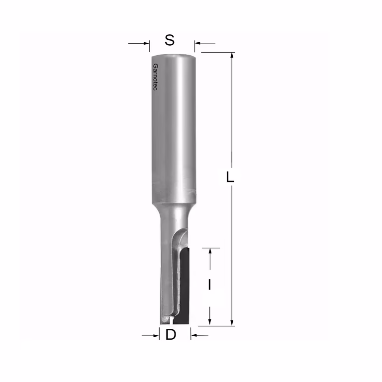 Diamantfrees met negatieve en positieve snij-plakket PCD Z2+1 D=8mm S=12mm L=75mm I=20mm