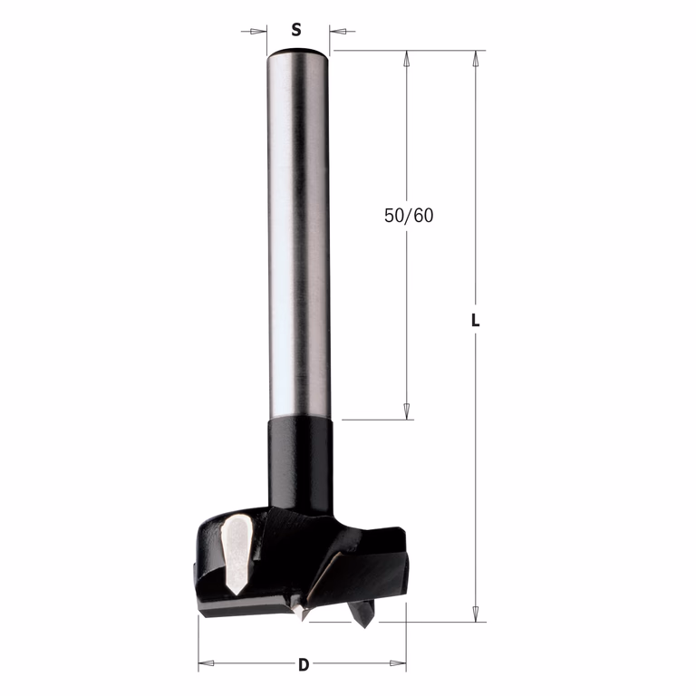 Cilinderkopboor D=35, rechts S=10mm L=90mm L1=60mm
