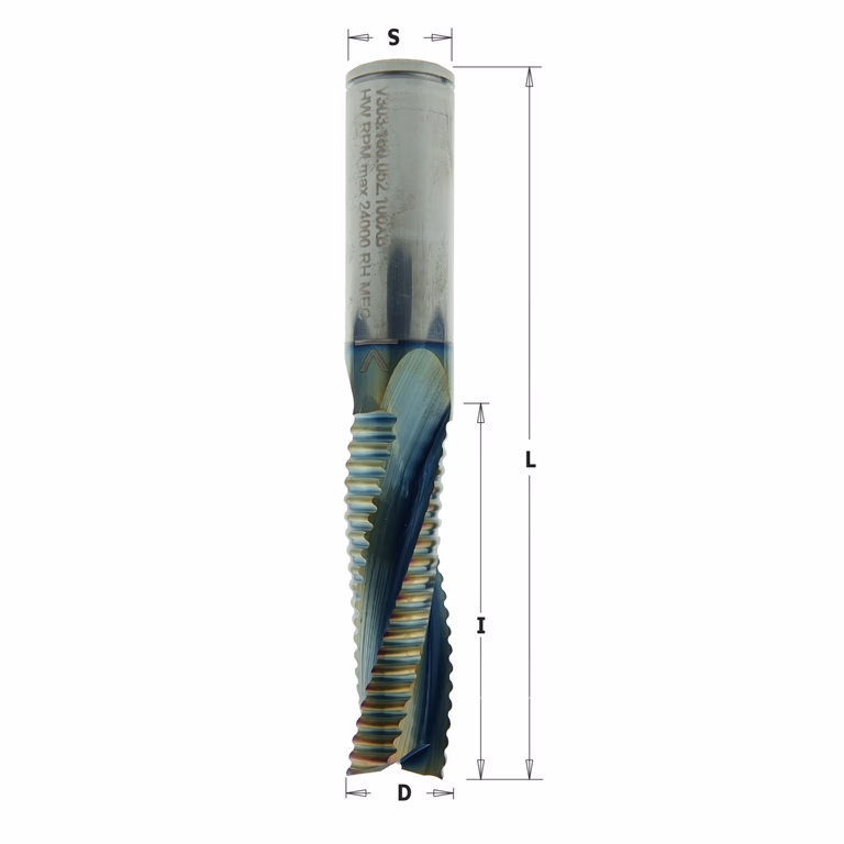 Positieve schrobfrees, HWM + coating D=16mm S=16mm L=100mm I=52mm