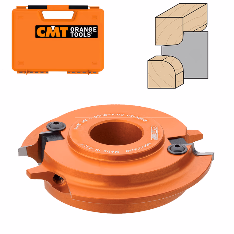 Dubbele holle radiusfrees met WPL-messen D=128mm B=50mm