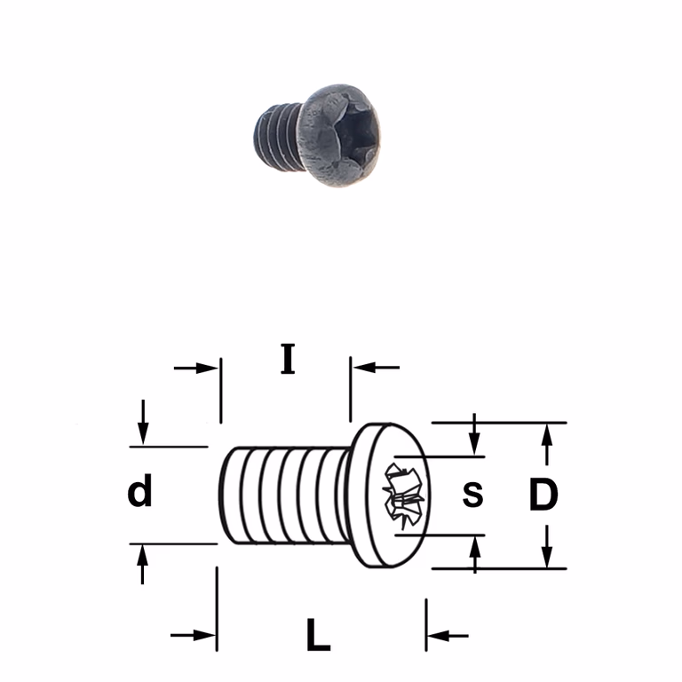 Torx bout D=6mm S=T15 L=6,2mm I=4mm