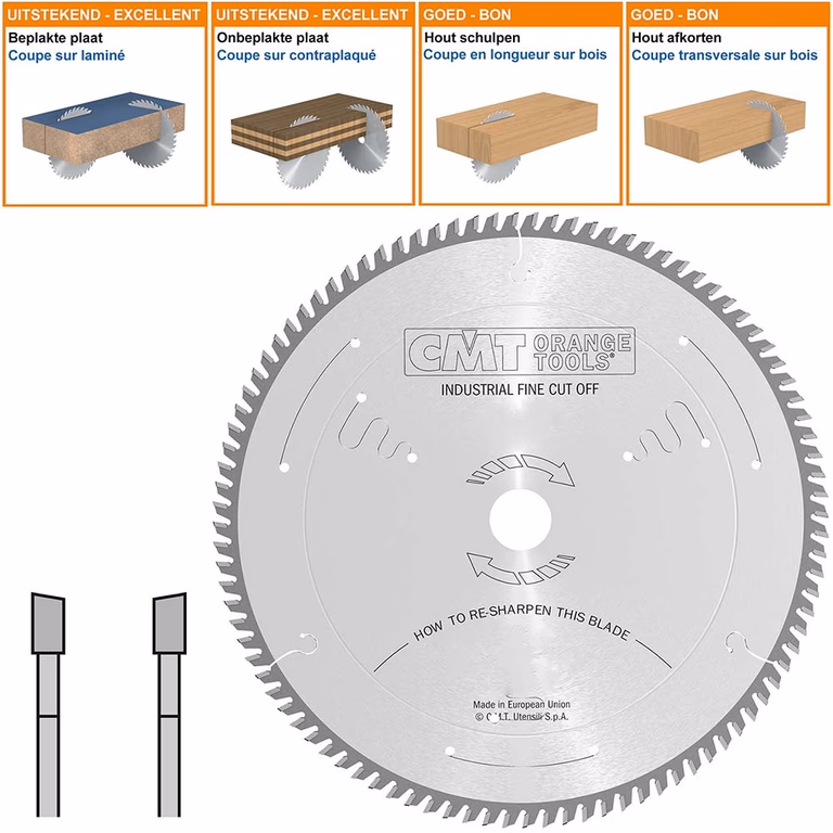 Zaagblad met hardmetalen tanden voor fijne afwerking D=250mm K=3,2mm P=2,2mm Z80 · 285.080.10R