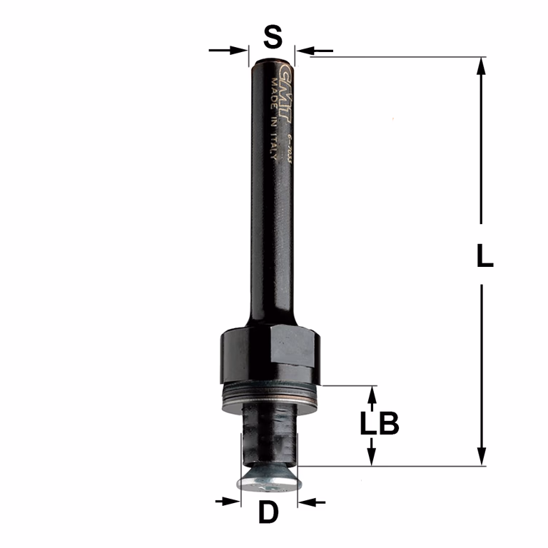 Spindel zonder kogellager + blokkeringsring D=8mm S=6mm