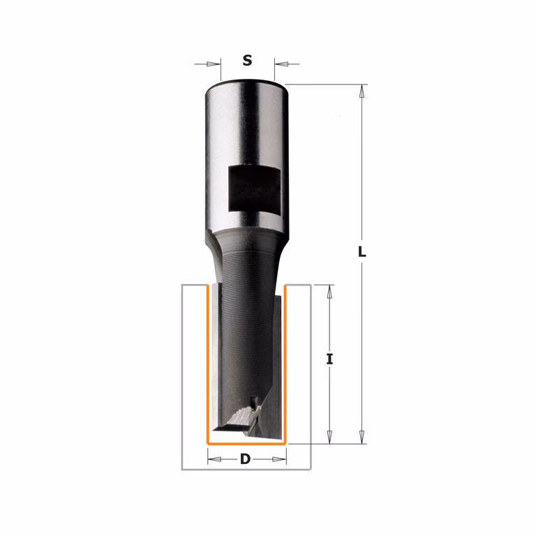 Groeffrees met binnendraad aansluiting, HW D=30mm S=M10 L=52mm I=25mm