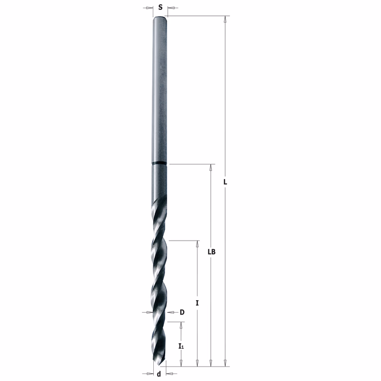 HSS boren voor ANUBA® - paumellescharnieren D=5,2mm L=132mm LB=74mm d=3,8mm