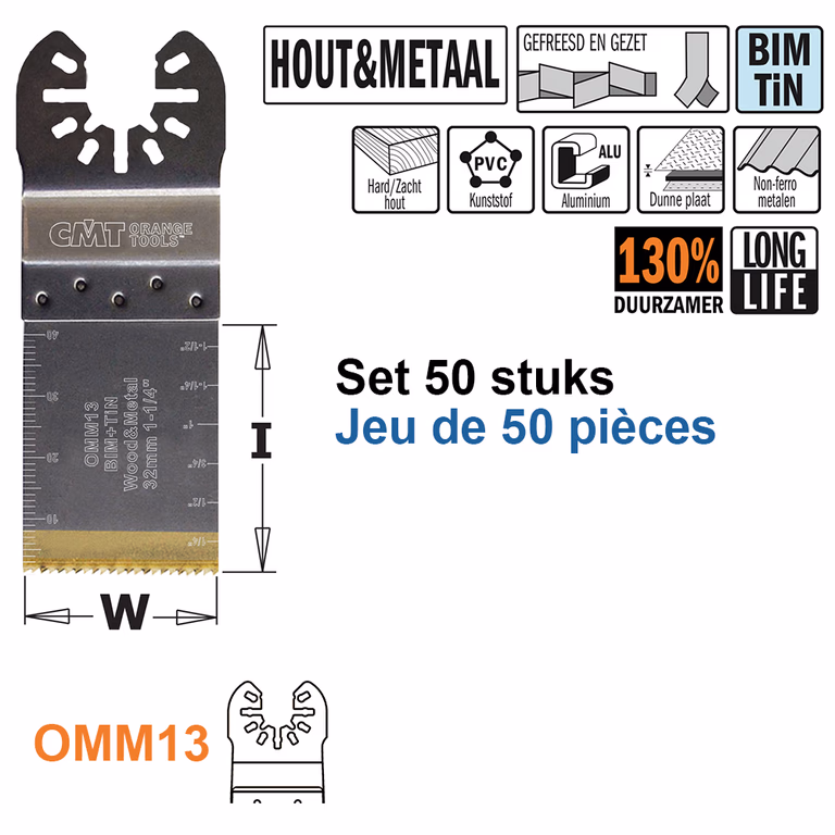 Multitoolzaagblad voor hout en metaal, 32mm · OMM13-X50