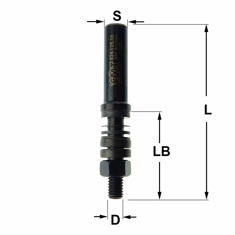 Spindel zonder kogellager lange serie S=12mm L=81mm