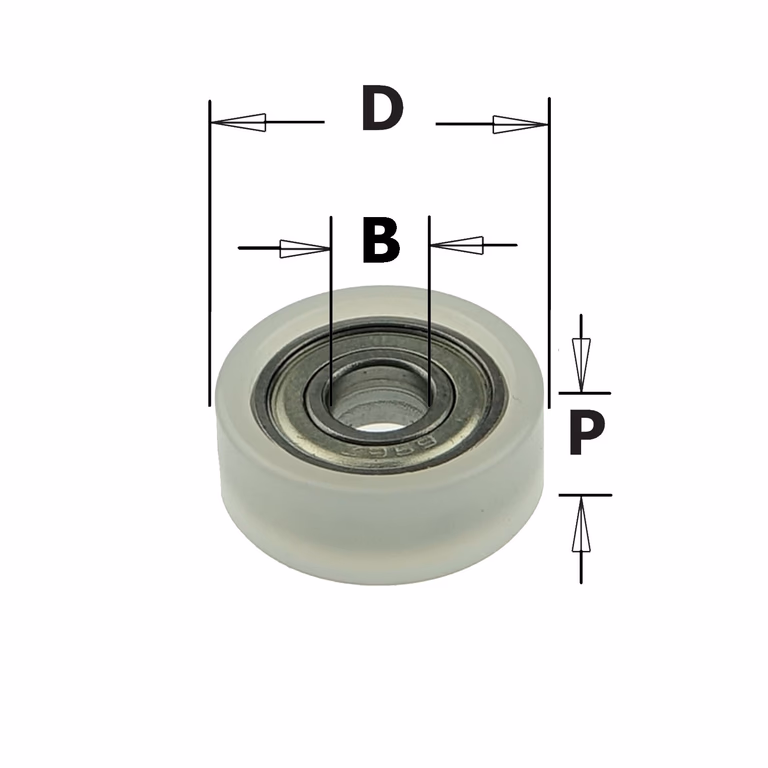 Delrin® rechte kogellager D=37,4mm B=12,7mm P=15,7mm