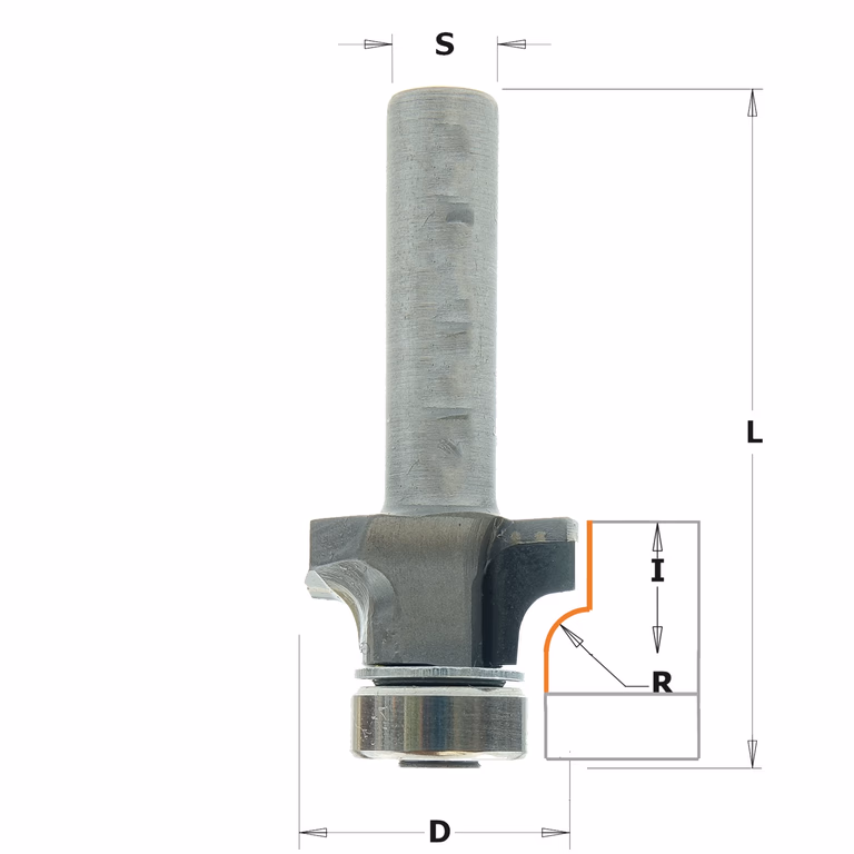 Holle radiusfrees zonder opstaande kant, DP D=25,4mm L=45mm R=4,8mm