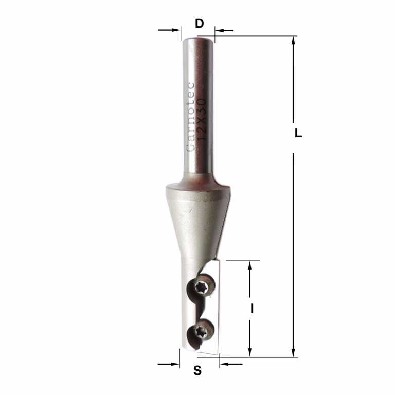 Rechte groeffrees, HWM D=12mm S=8mm L=90mm I=30mm