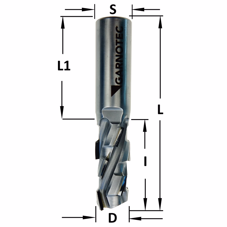 Diamant frees met scherende snij-plaketten 20° D=20mm L=105mm I=45mm Z2+2 (10+1 PCD) · 142.724.62G