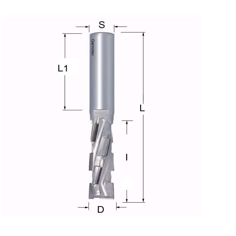 Diamantfrees PCD Z2+2 Nesting D=16mm L=103mm I=45mm (10 PCD+1 HM)