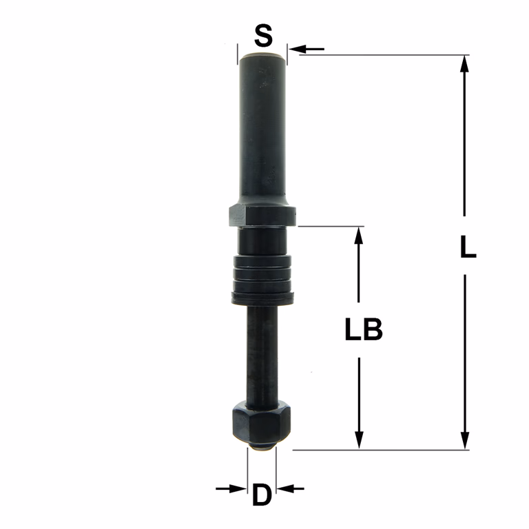 Spindel zonder kogellager S=1/2" L=97mm LB=47mm